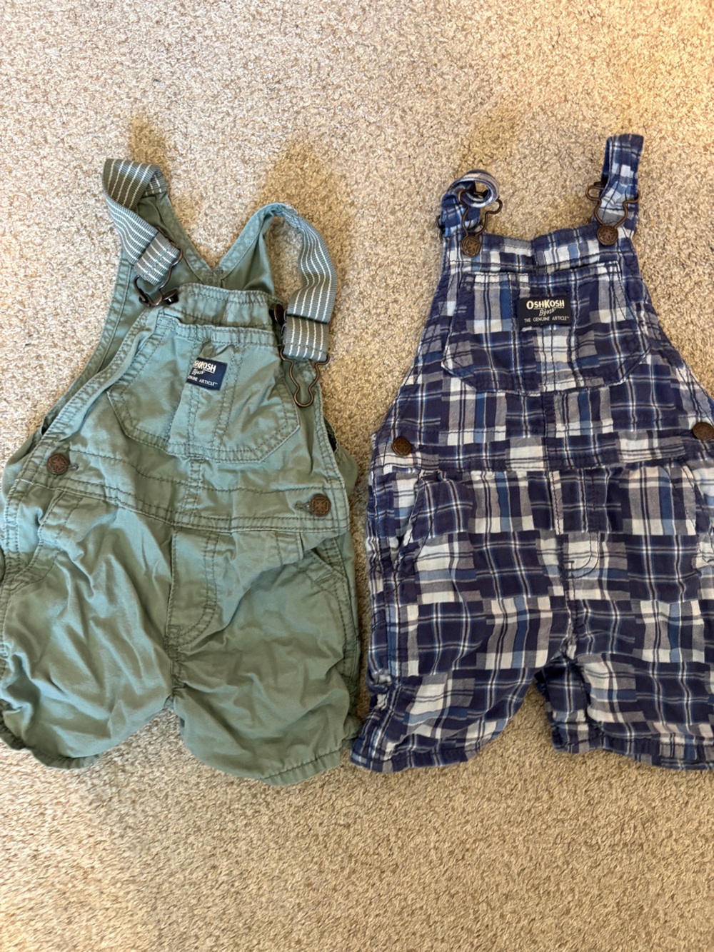 OshKosh B'gosh Overall shorts toddler green blue